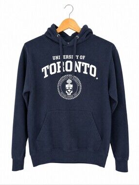 University of Toronto Hoodie Navy Pullover Sweatshirt Graphic Logo XS